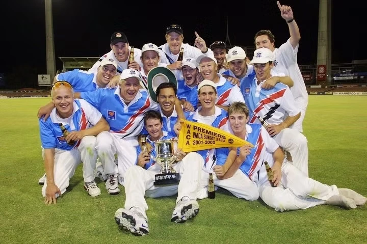 Willetton Premier CC team celebrating with trophy